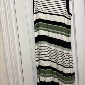 LOFT Black and White Striped Top